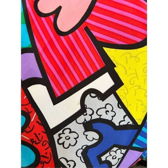 Vintage 1990s Tail Romero Britto Vintage Pop Art Bomber Jacket Size Small - Picture 9 of 11